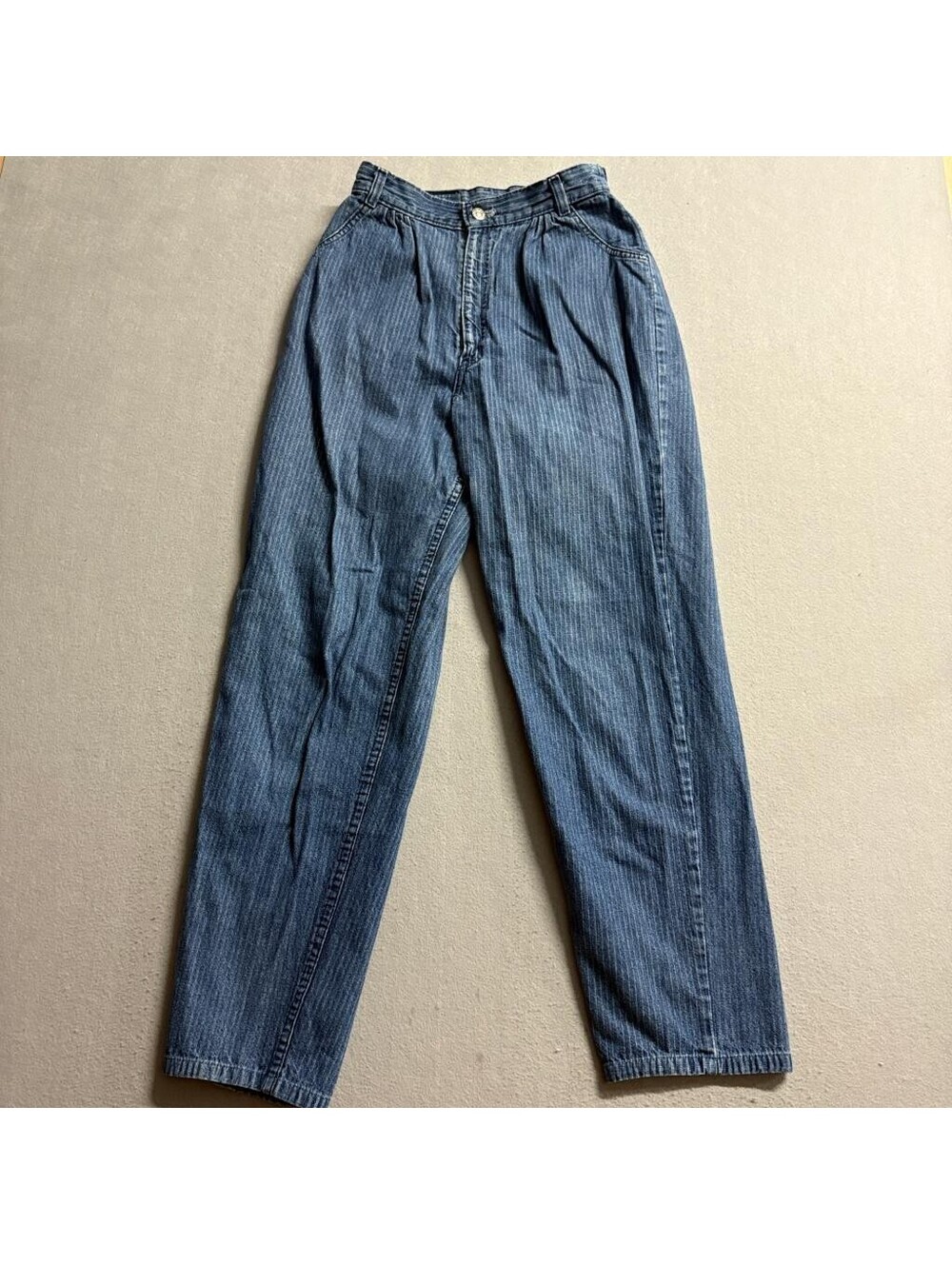 Vintage Levis 90s White Tab Striped Jeans Womens 16 Medium Wash High Rise Mom